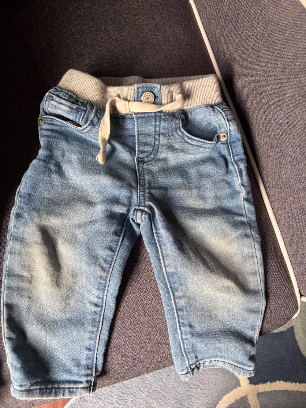 GAP Light Blue Kids Denim Jogger Pants with Drawstring